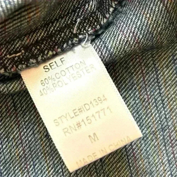 Le Lis Denim “70’s” Retro Collared Button Down Fitted Raw Hem Jean Dress Size M - Picture 13 of 16